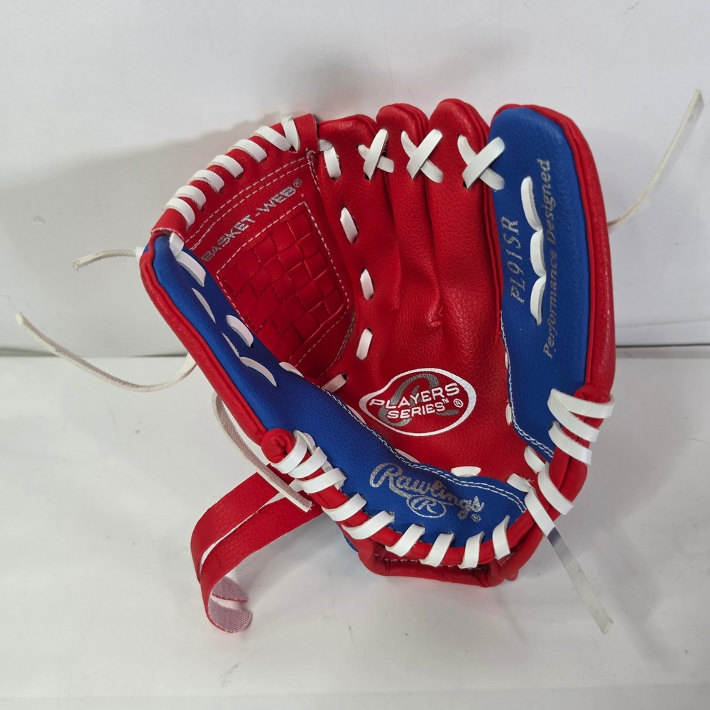 Rawlings Players Series 9" Youth Baseball Glove PL91SR Red Blue Right Hand Throw